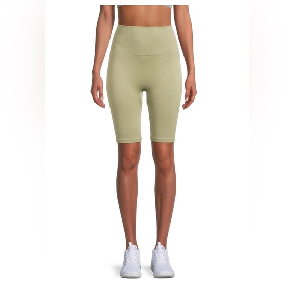 Warnaco's Seamless Shorties olive textured‎ high rise biker shorts size XS new - Picture 5 of 5